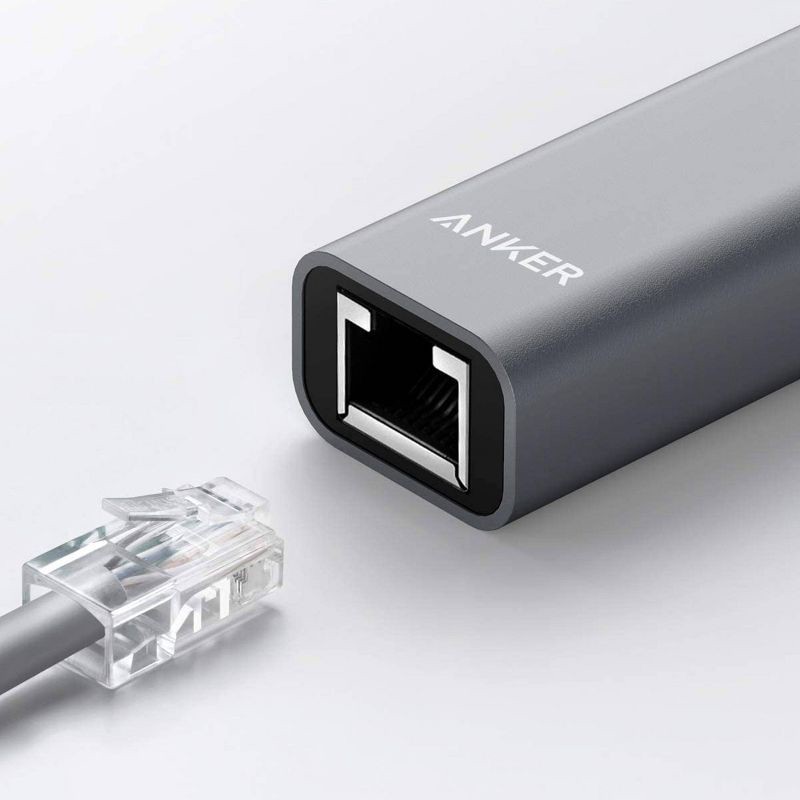 slide 2 of 7, Anker USB C to Ethernet Adapter, Portable 1-Gigabit Network Hub, 1 ct