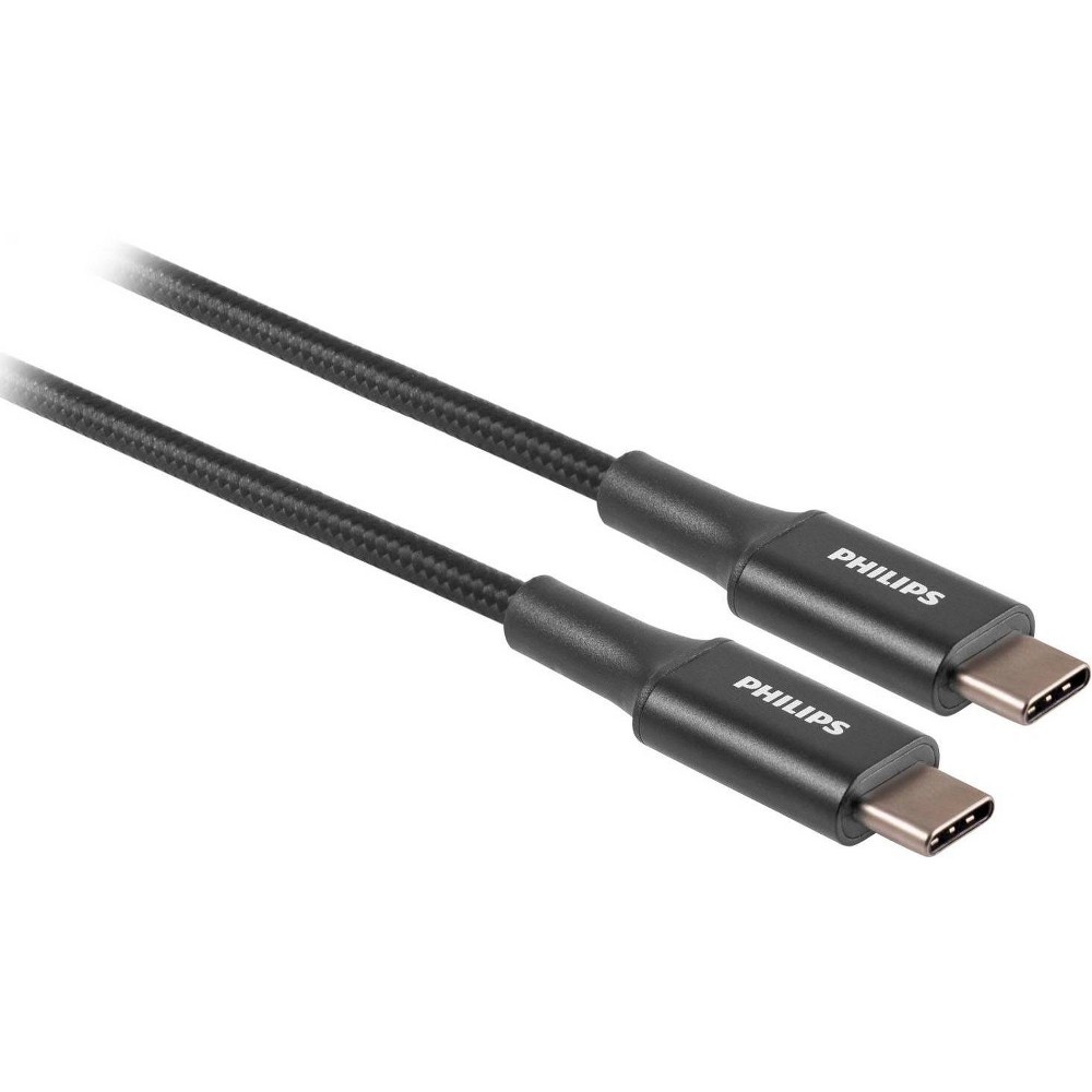 slide 2 of 6, Philips Elite USB-C to USB-C Cable, 6', Braided, 1 ct