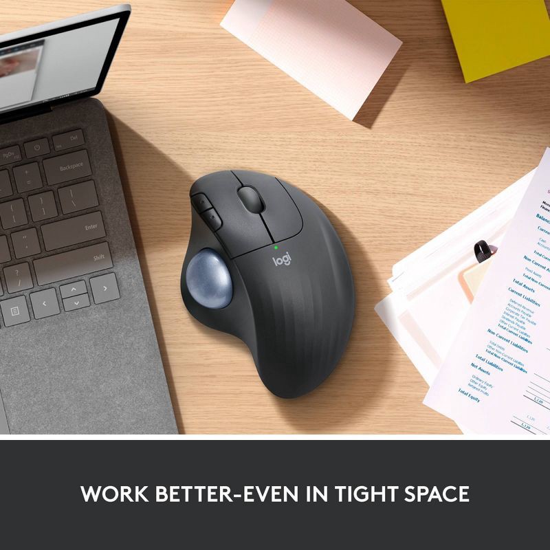 slide 5 of 10, Logitech M575 Wireless Trackball Mouse: USB-A, Bluetooth & Radio Frequency Connection, 1 ct