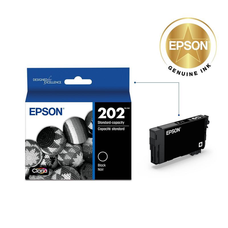 slide 2 of 6, Epson 202 Single Ink Cartridge - Black (T202120-CP), 1 ct