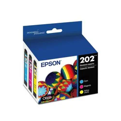 Epson 202 C/M/Y 3pk Ink Cartridges - Cyan Magenta Yellow (T202520-CP): Epson Printer Ink, 200 Series, Standard Yield