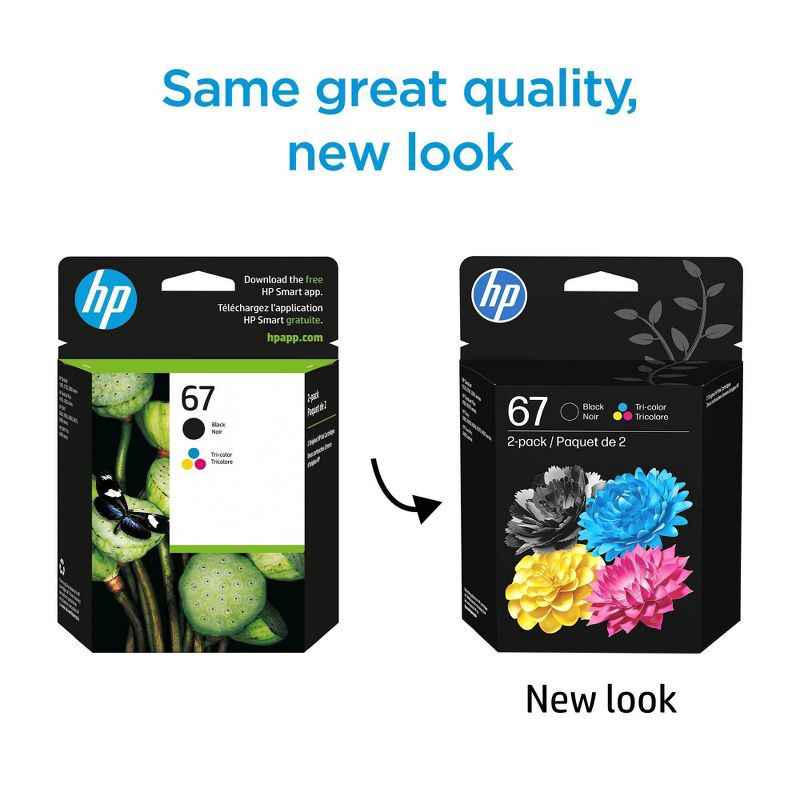 slide 3 of 16, HP Inc. HP 67 Tri-color/Black Ink Combo Pack, 1 ct
