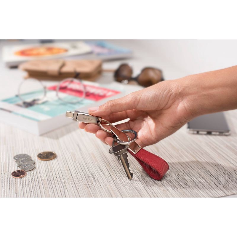 slide 8 of 12, SanDisk Ultra Dual Drive Luxe USB Type-C 128GB Flash Drive, 1 ct