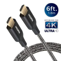 Philips 10' Elite Premium High-Speed HDMI Cable with Ethernet, 4K@60Hz - Braided: Male-to-Male AV Cord