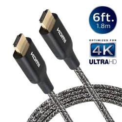 Philips 6' Elite Premium High-Speed HDMI Cable with Ethernet, 4K@60Hz - Braided: Male-To-Male Connections