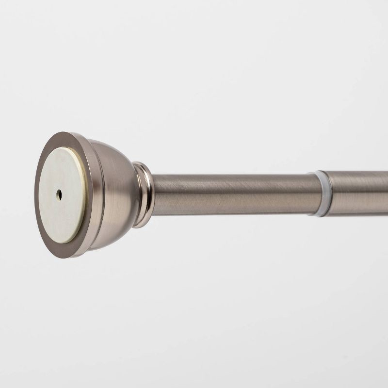 slide 4 of 5, 72" Rust Proof Stainless Steel Two-Way Mount Round Finial Shower Curtain Rod Brushed Nickel - Threshold™, 1 ct
