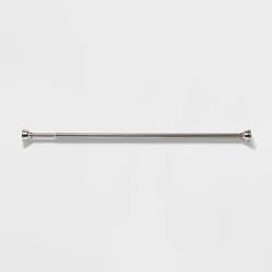 72" Rust Proof Stainless Steel Two-Way Mount Round Finial Shower Curtain Rod Brushed Nickel - Threshold™