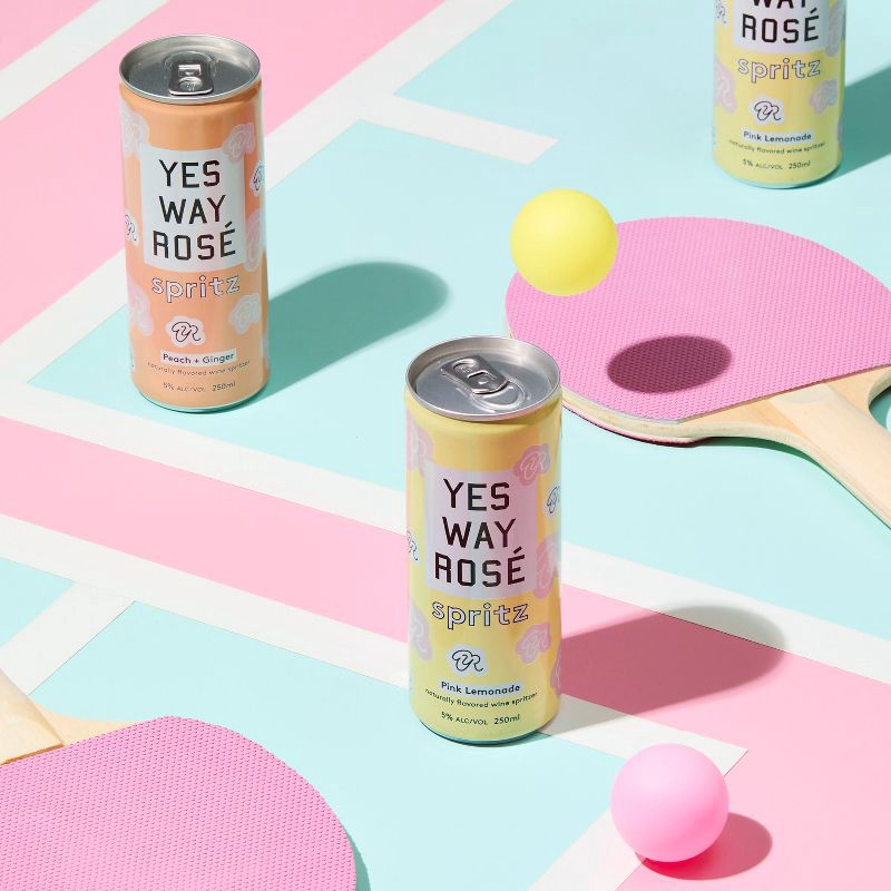 slide 8 of 8, Yes Way Rosé Pink Lemonade Wine Spritz - 4pk/250ml Cans, 4 ct; 250 ml