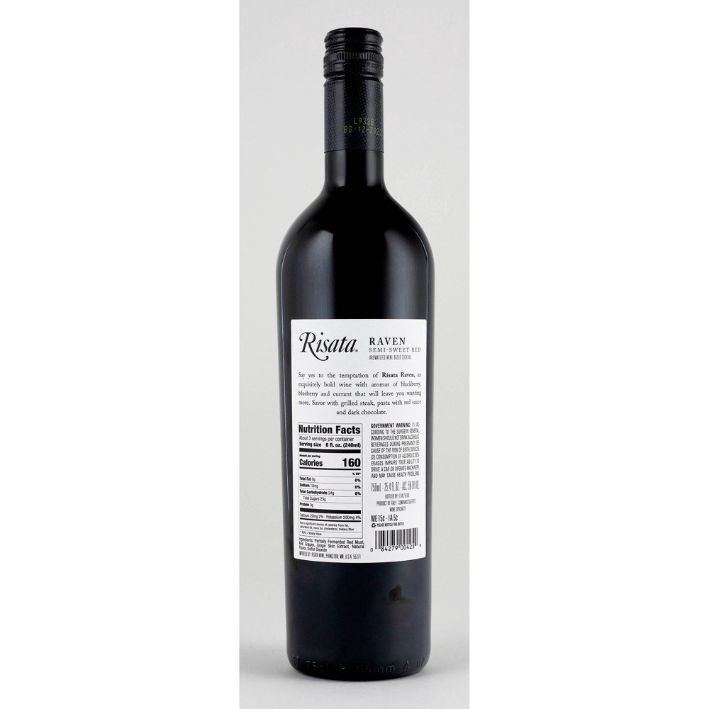 slide 2 of 2, Risata Raven Semi-Sweet Red Wine - 750ml Bottle, 750 ml