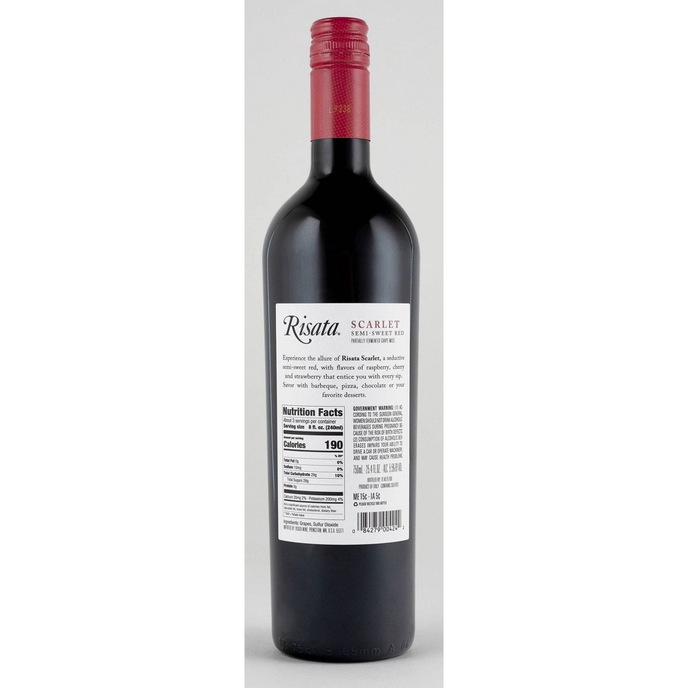 slide 2 of 2, Risata Scarlet Semi-Sweet Red Wine Bottle, 750 ml