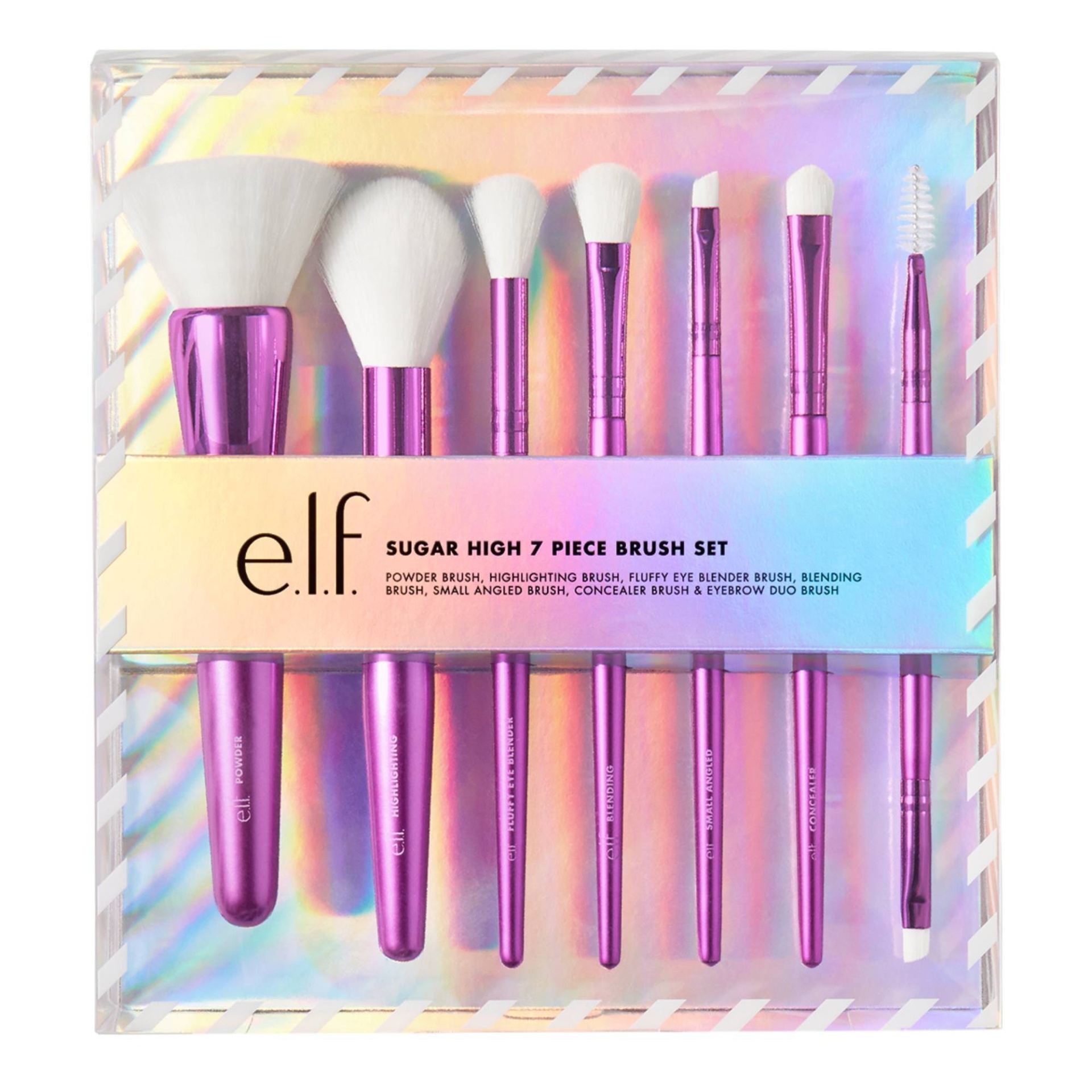 slide 1 of 3, e.l.f. Holiday Sugar High Brush Set, 7 ct