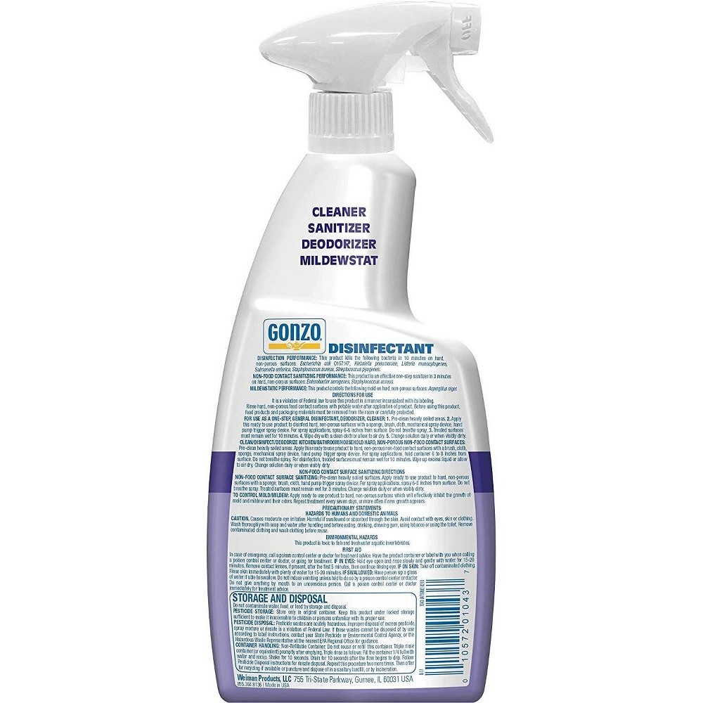 slide 2 of 3, Gonzo Disinfectant Deodorizer & Cleaner - Lavender, 24 fl oz