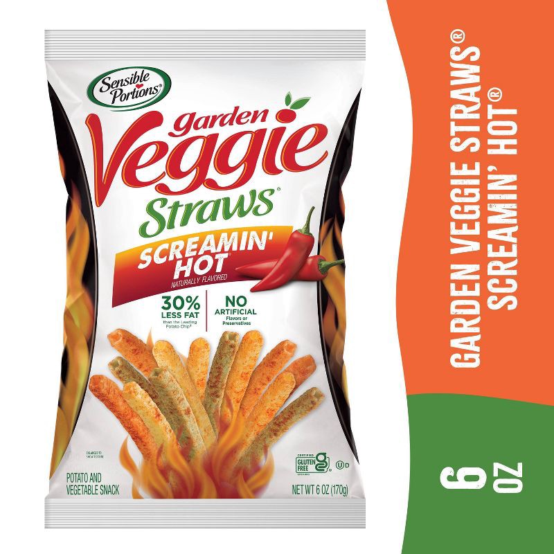 slide 7 of 7, Sensible Portions Screamin Hot Veggie Straws - 6oz, 6 oz