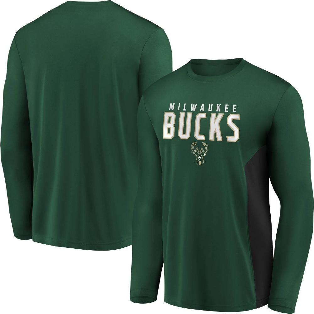 slide 3 of 3, NBA Milwaukee Bucks Men's Synthetic Long Sleeve T-Shirt - XL, 1 ct
