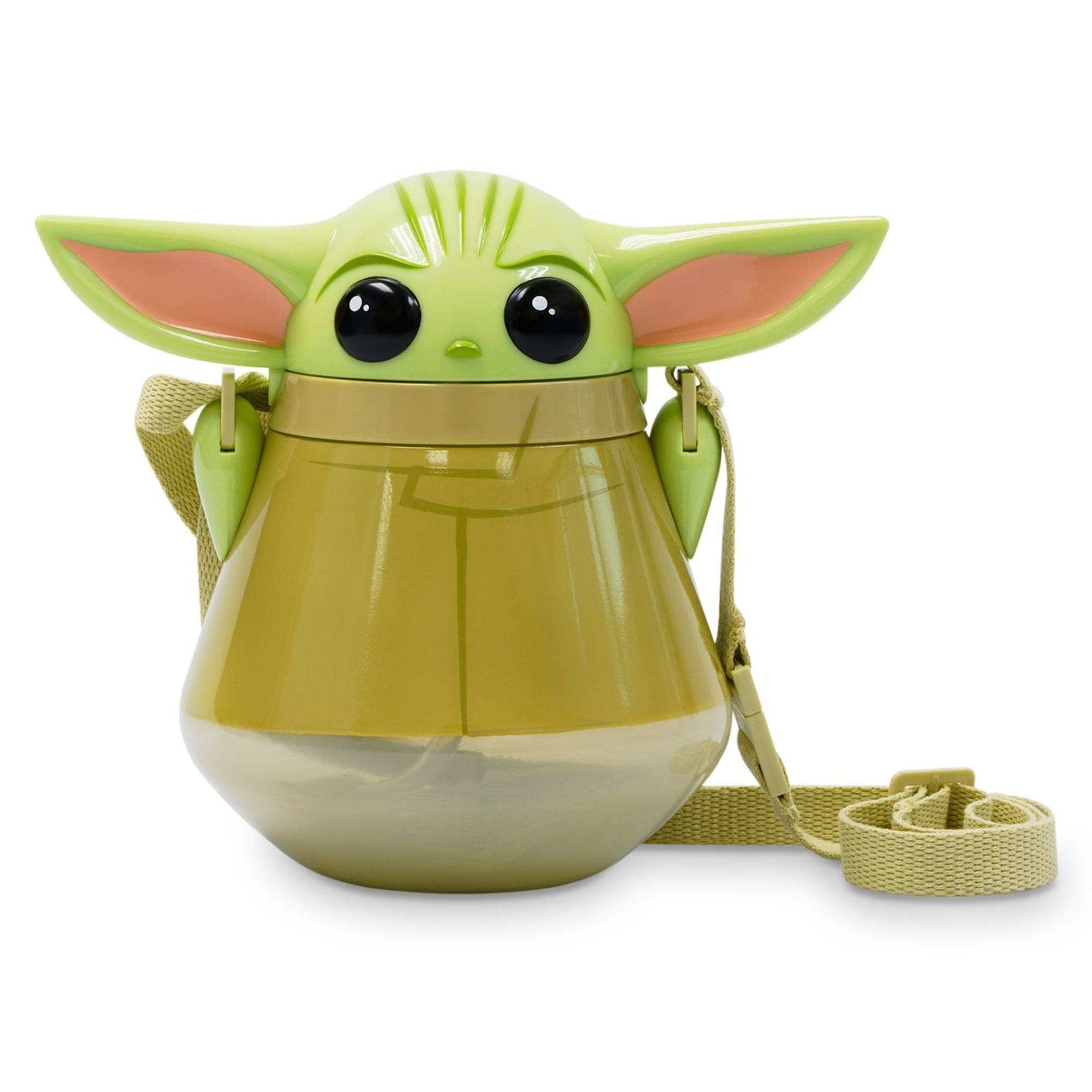 slide 1 of 3, Star Wars Plastic The Child Flip Top Tumbler with Strap Green, 22 oz