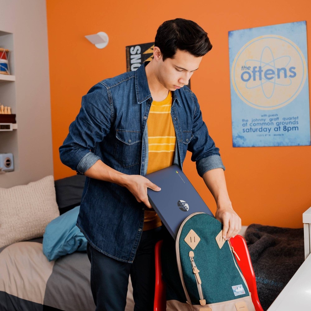 slide 3 of 8, HP Inc. HP 11.6" Touchscreen Chromebook Laptop with Chrome OS - MediaTek Processor - 4GB RAM Memory - 32GB Flash Storage - Indigo Blue (11a-na0036nr), 1 ct