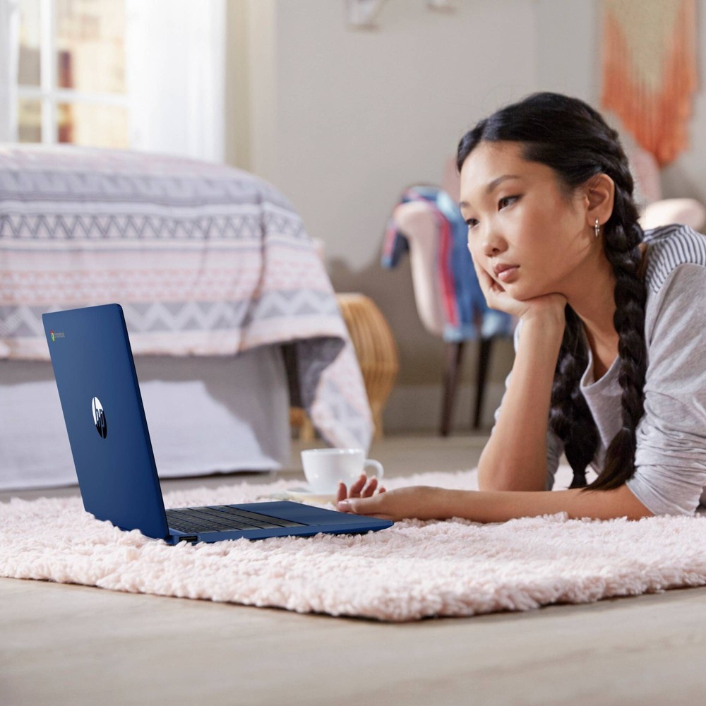 slide 7 of 8, HP Inc. HP 11.6" Touchscreen Chromebook Laptop with Chrome OS - MediaTek Processor - 4GB RAM Memory - 32GB Flash Storage - Indigo Blue (11a-na0036nr), 1 ct