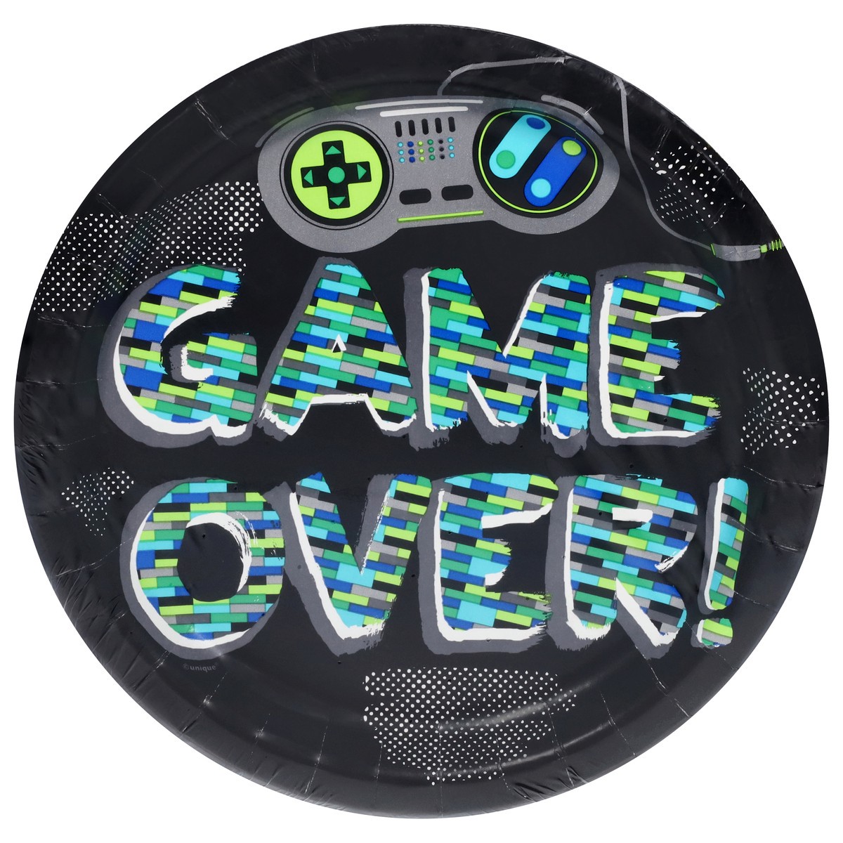 slide 2 of 4, Unique Game Over Plates 9 Inch, 1 ct