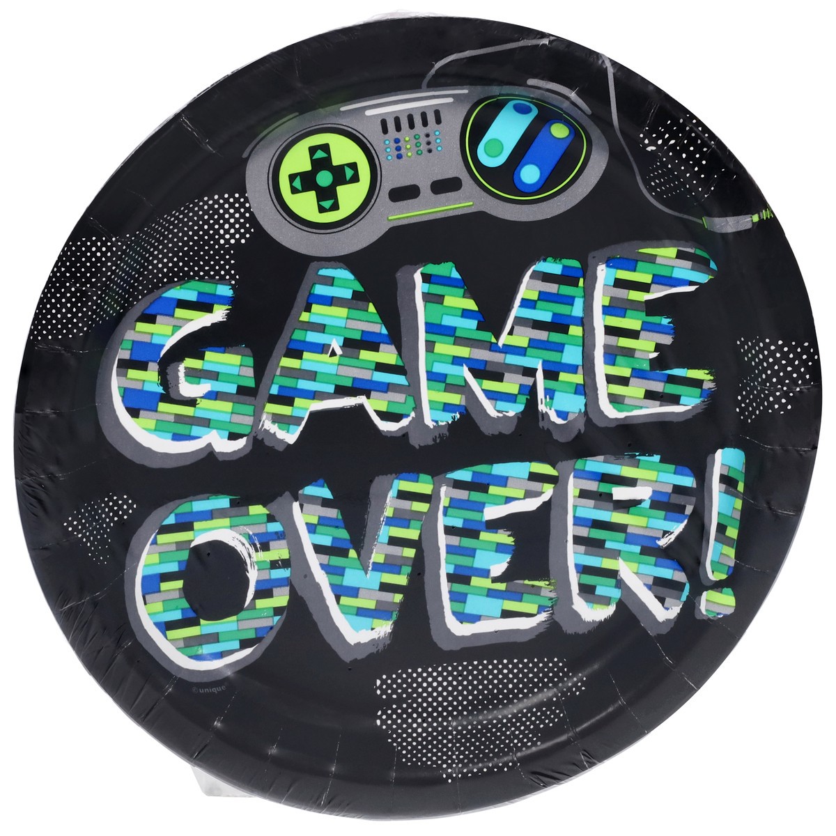 slide 4 of 4, Unique Game Over Plates 9 Inch, 1 ct