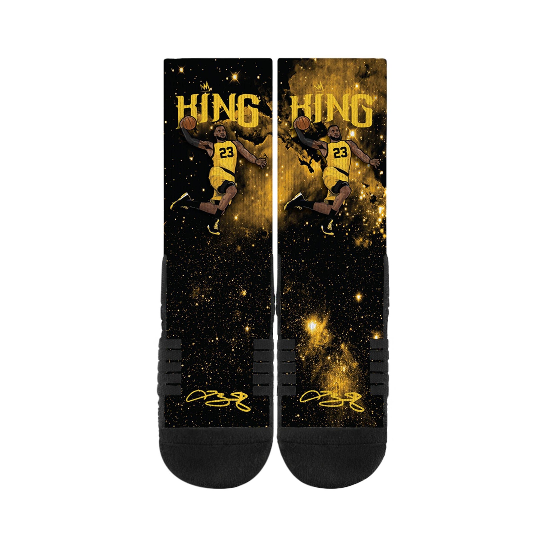 slide 1 of 3, NBA Los Angeles Lakers Lebron James Galaxy Socks, 1 ct