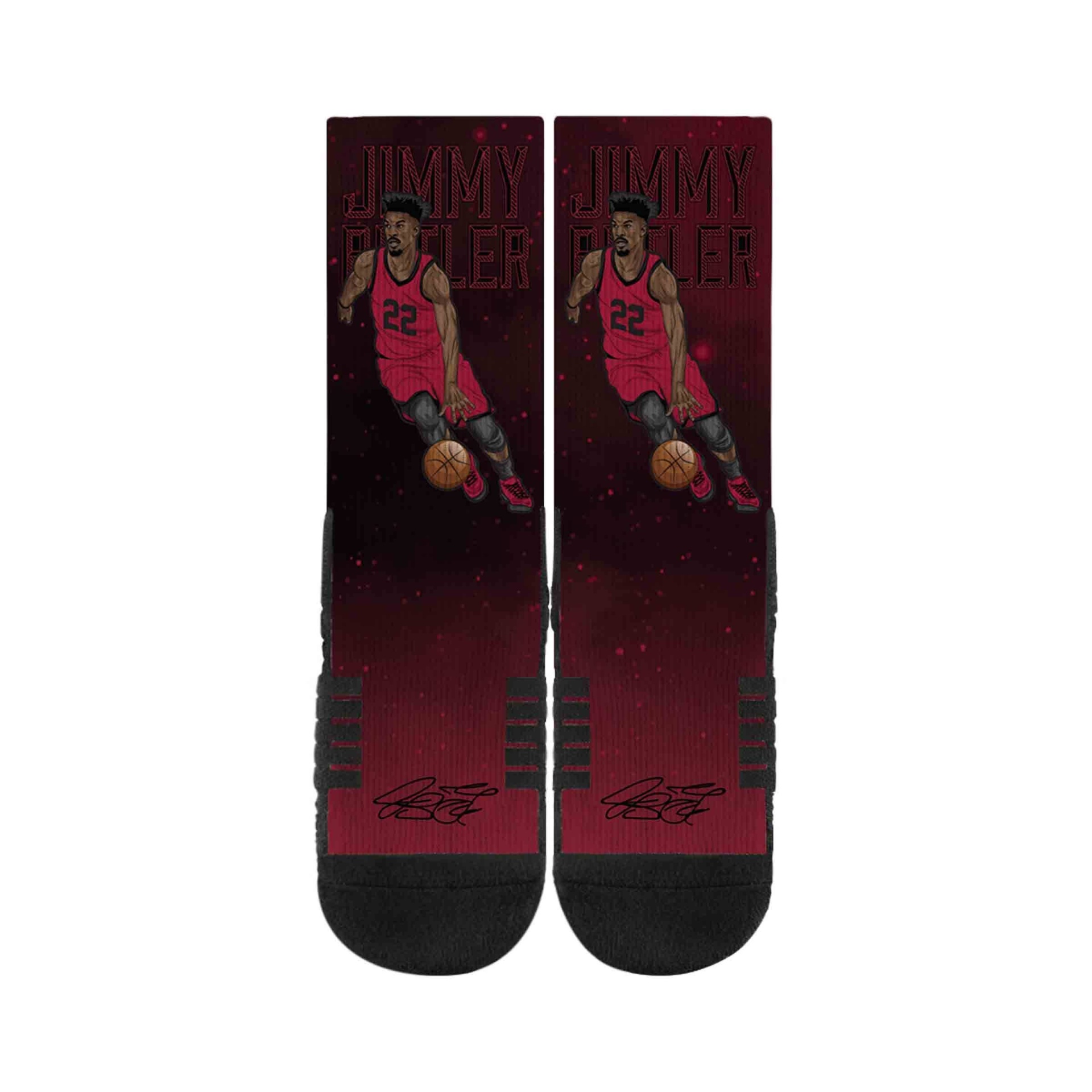 slide 1 of 2, NBA Miami Heat Jimmy Butler Galaxy Socks, 1 ct