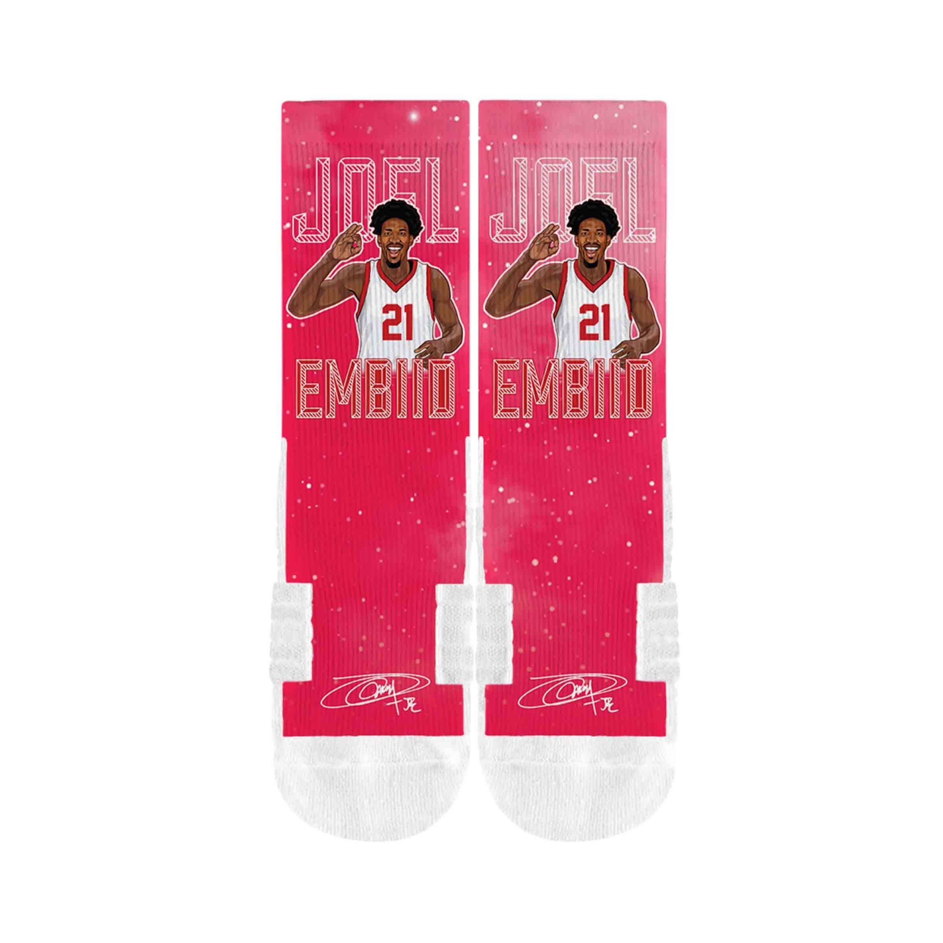 slide 1 of 2, NBA Philadelphia 76ers Joel Embiid Galaxy Socks, 1 ct