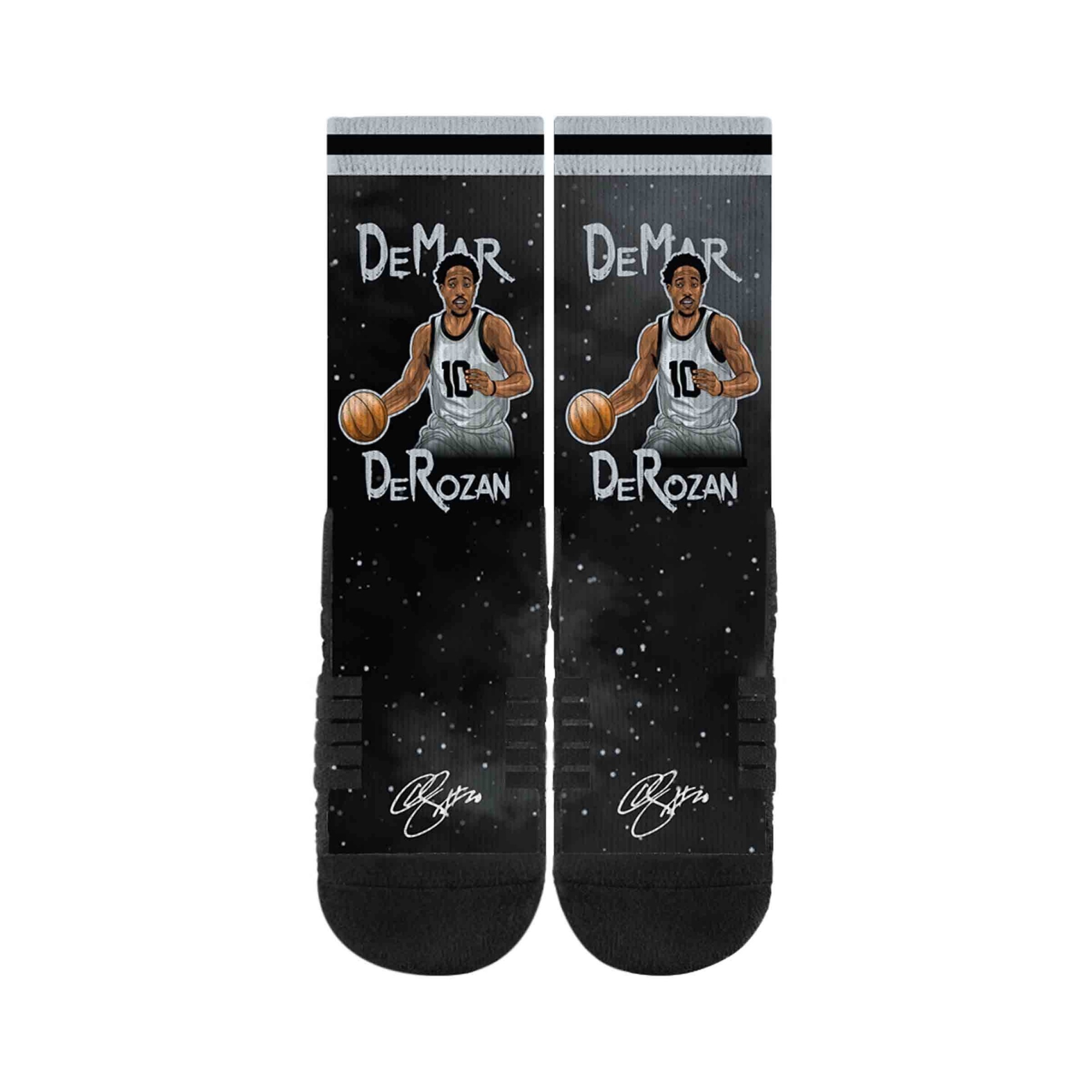 slide 1 of 2, NBA San Antonio Spurs Demar Derozan Galaxy Socks, 1 ct