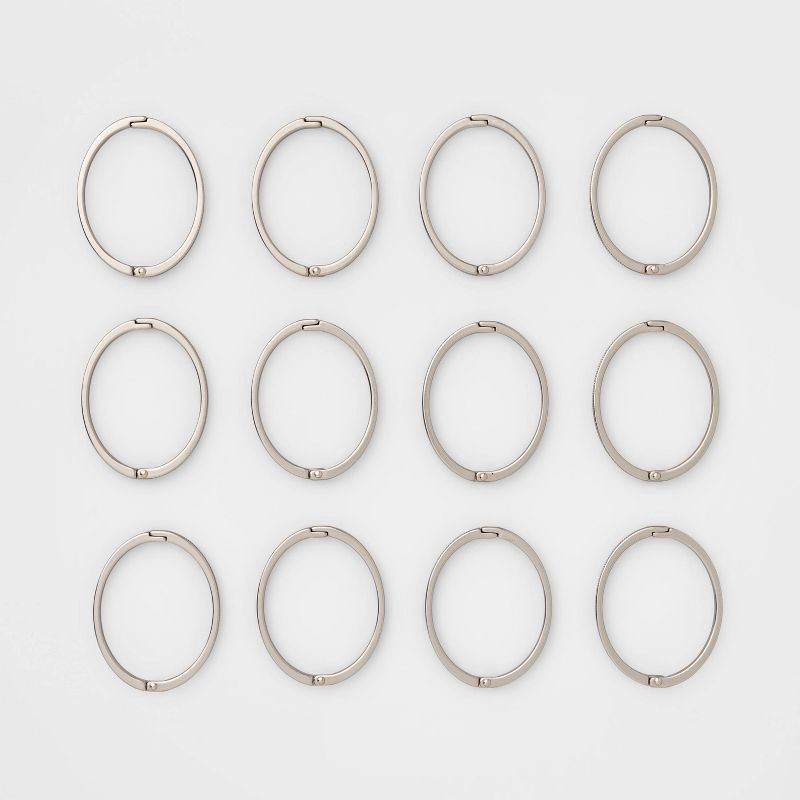 slide 3 of 4, Rust Proof Oval Shower Ring Nickel - Threshold™, 1 ct