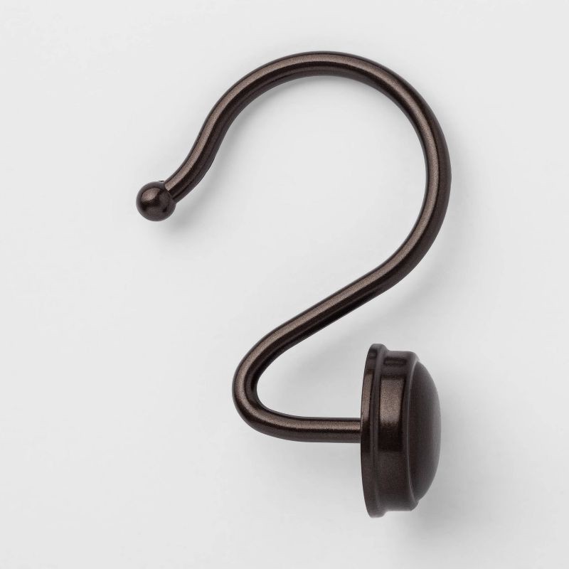 slide 1 of 3, Rust Proof Button Shower Hook Bronze - Threshold™, 1 ct
