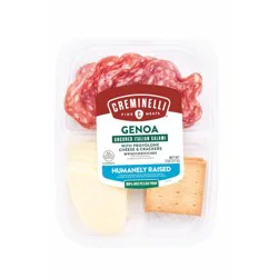 Creminelli Fine Meats Creminelli Sliced Genoa & Provolone with Crackers - 2oz: No Added Antibiotics, Soy-Free, No Artificial Flavors
