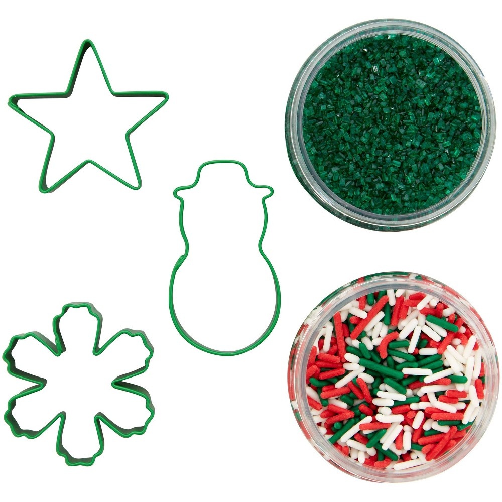 slide 2 of 3, Wilton Traditional Holiday Metal Cookie Cutter & Sprinkle Set, 1 ct