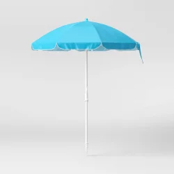 6' Beach Sand Umbrella - Blue - Sun Squad