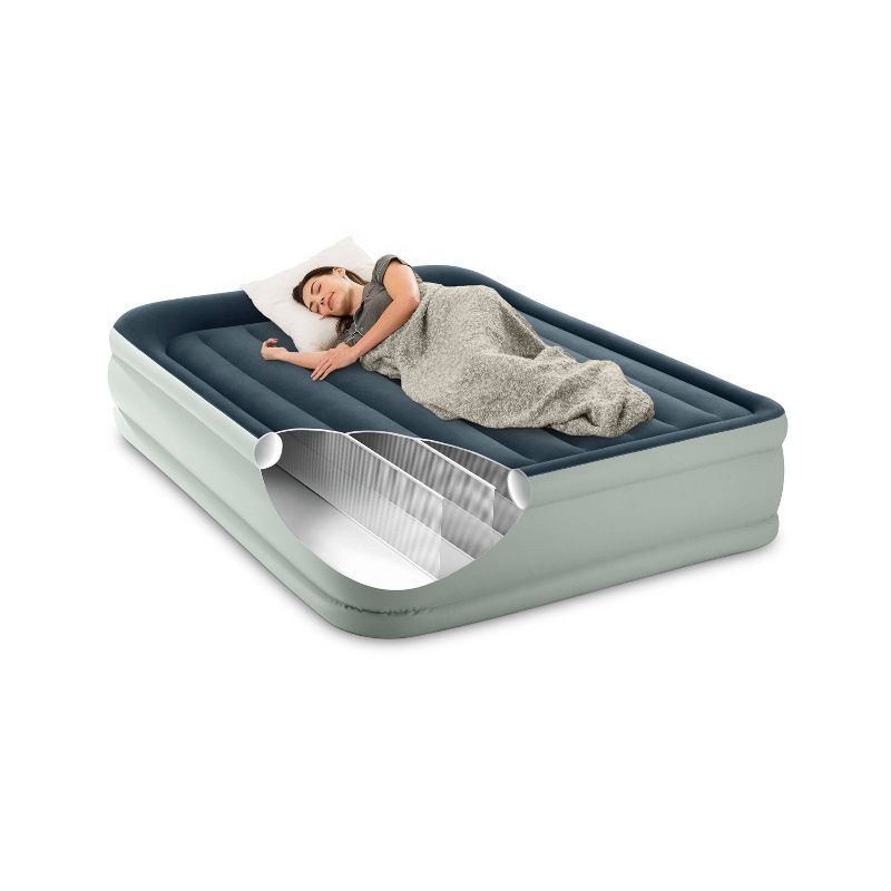 slide 3 of 4, Intex Elevated 18" Premium Comfort Queen Air Mattress with Internal Pump, 1 ct