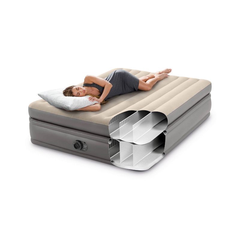 slide 4 of 6, Intex Raised Comfort Pillowtop 20" Queen Air Mattress with Built in Pump, 1 ct