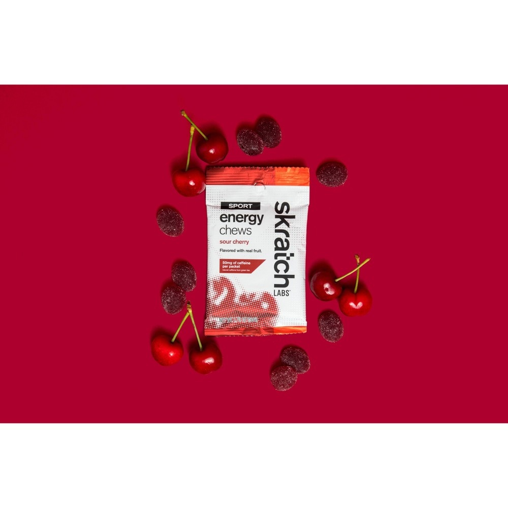 slide 2 of 4, Skratch Labs Sport Energy Chews Sour Cherry with Caffeine - 1.76oz, 1.76 oz