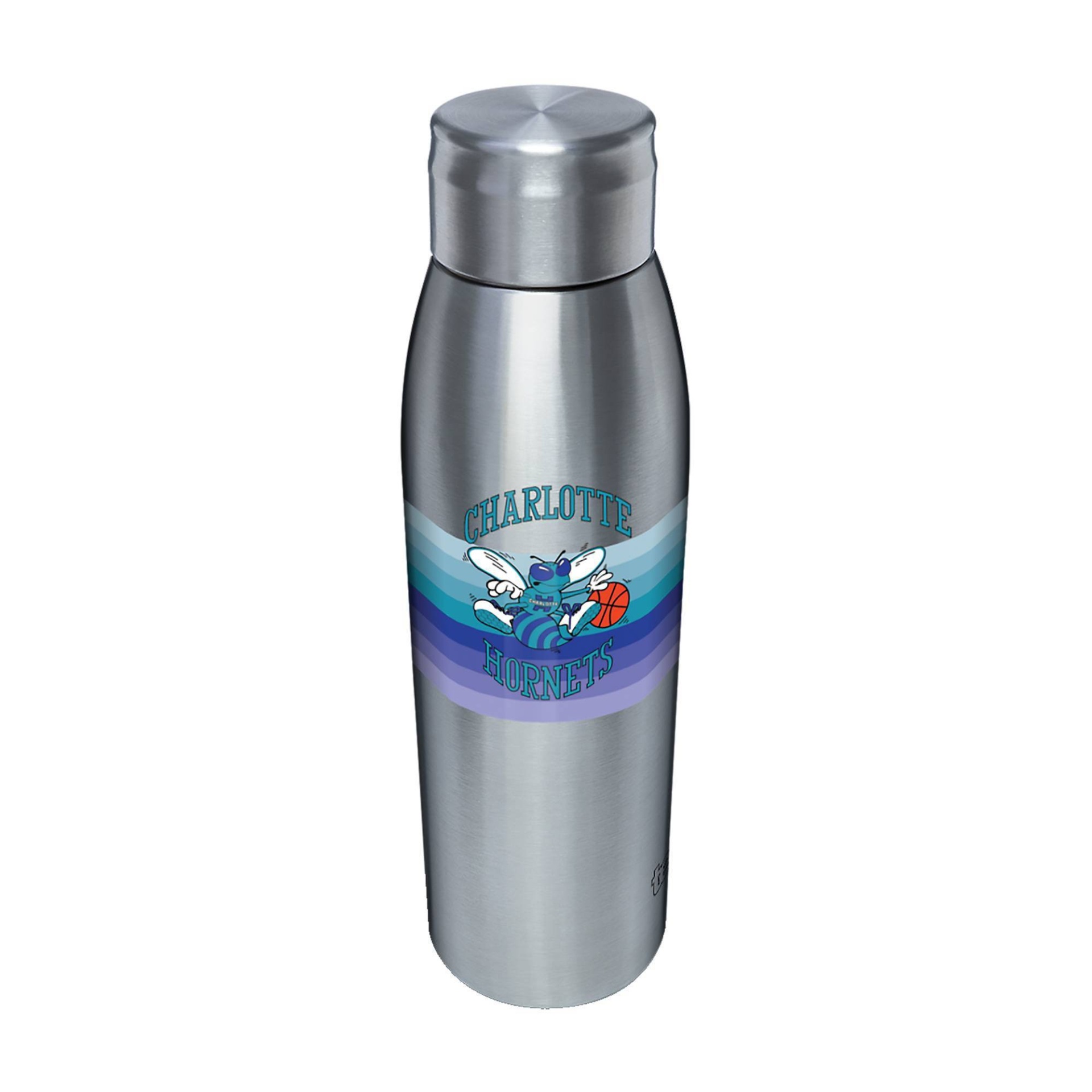 slide 1 of 1, NBA Charlotte Hornets Retro Stripe Stainless Water Bottle, 17 oz