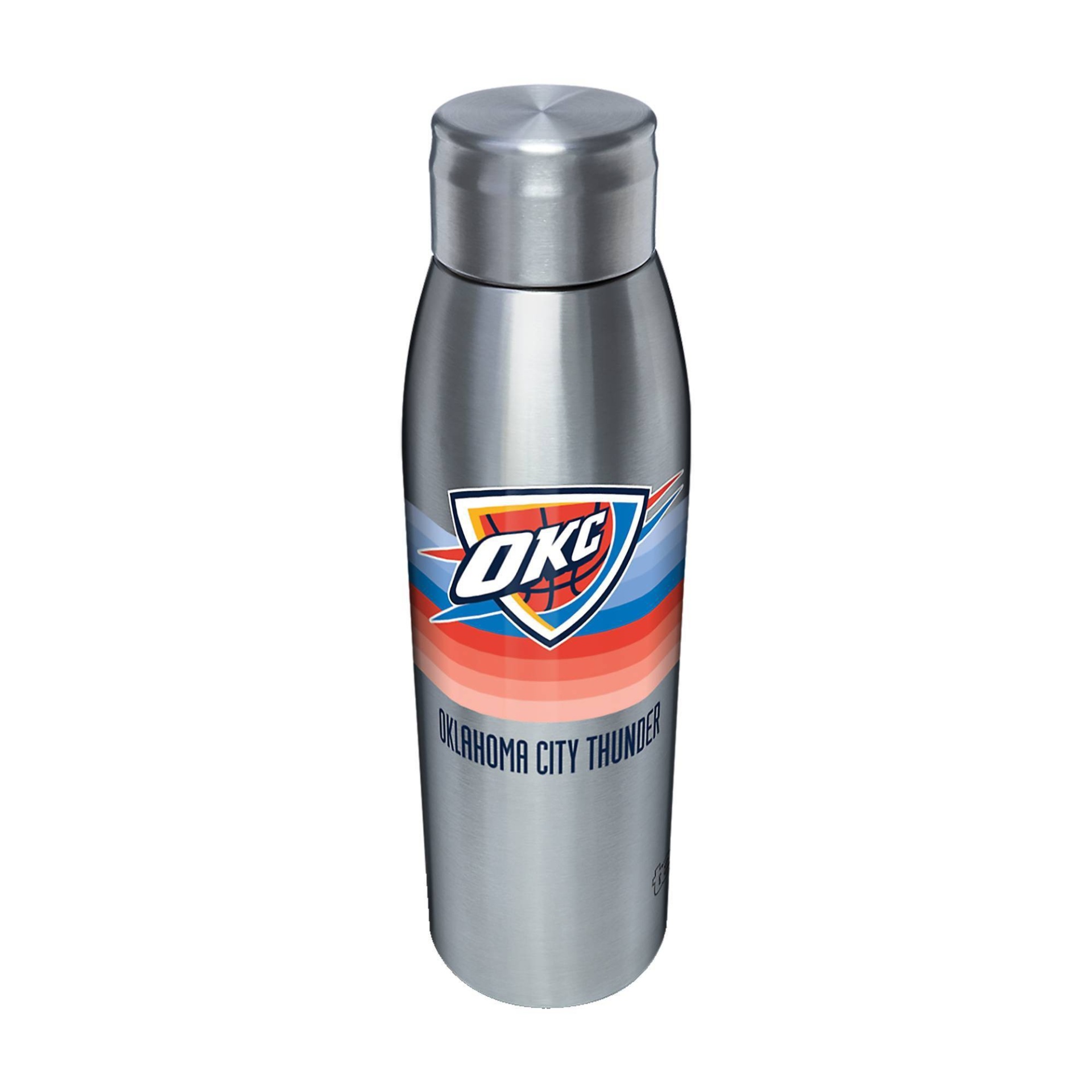 slide 1 of 1, Tervis NBA Oklahoma City Thunder Retro Stripe Stainless Water Bottle, 17 oz