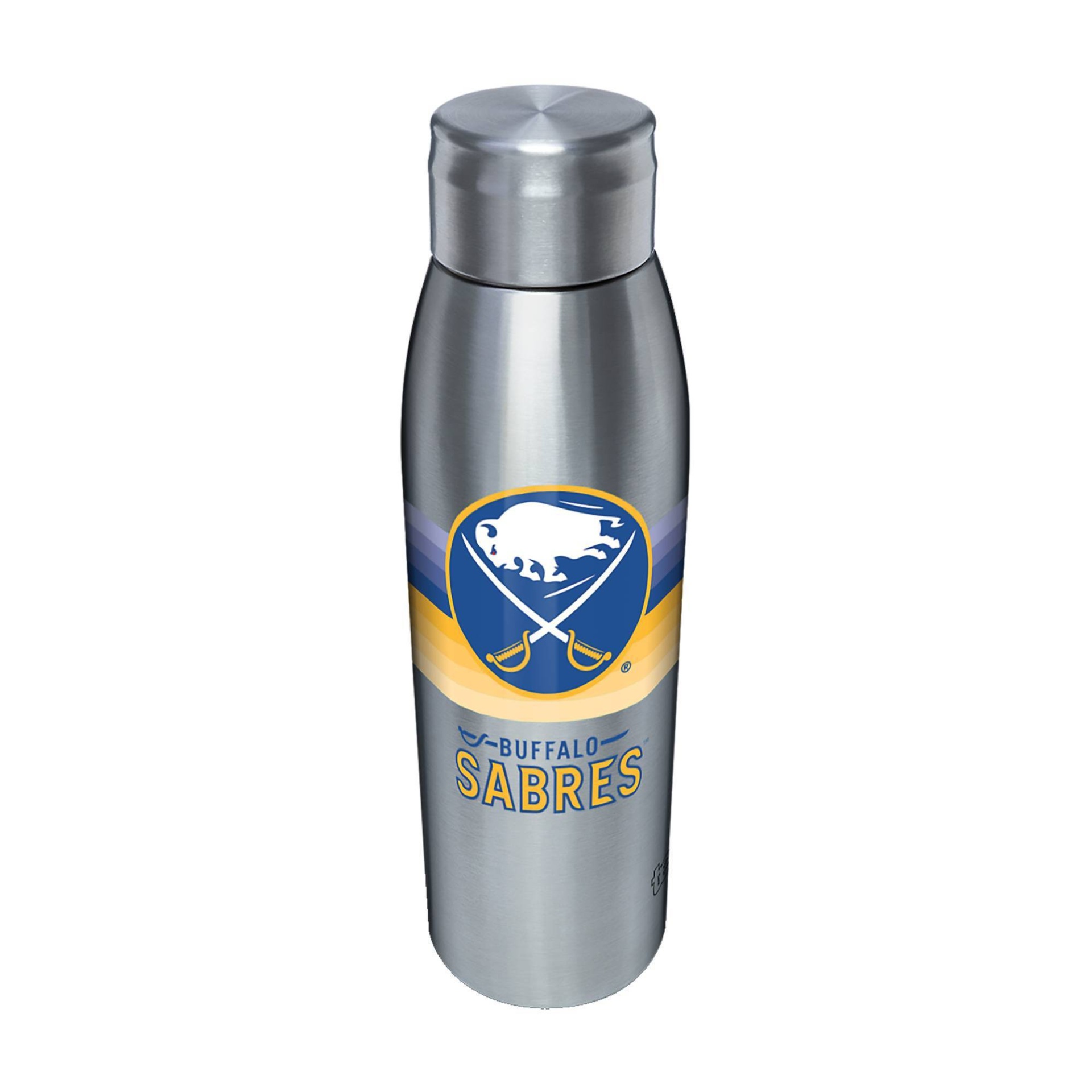 slide 1 of 1, NHL Buffalo Sabres Retro Stripe Stainless Water Bottle, 17 oz