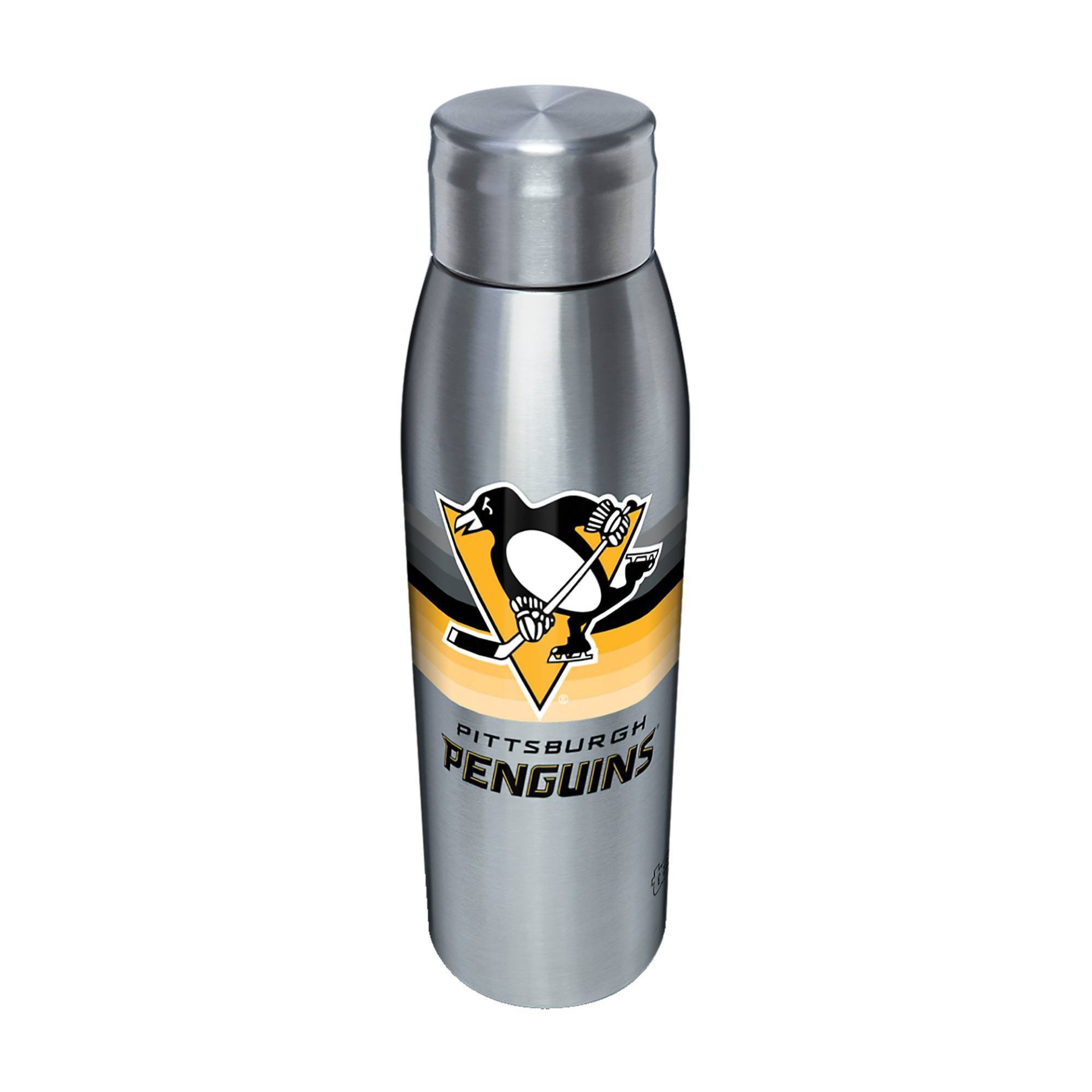 slide 1 of 1, NHL Pittsburgh Penguins Retro Stripe Stainless Water Bottle, 17 oz