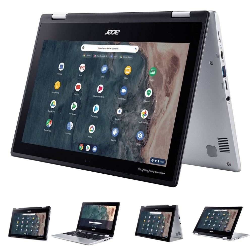 slide 3 of 7, Acer 11.6" Touchscreen Convertible Spin 311 Chromebook Laptop, 64GB Storage, Intel Processor, Silver (CP311-2H-C7QD), 1 ct