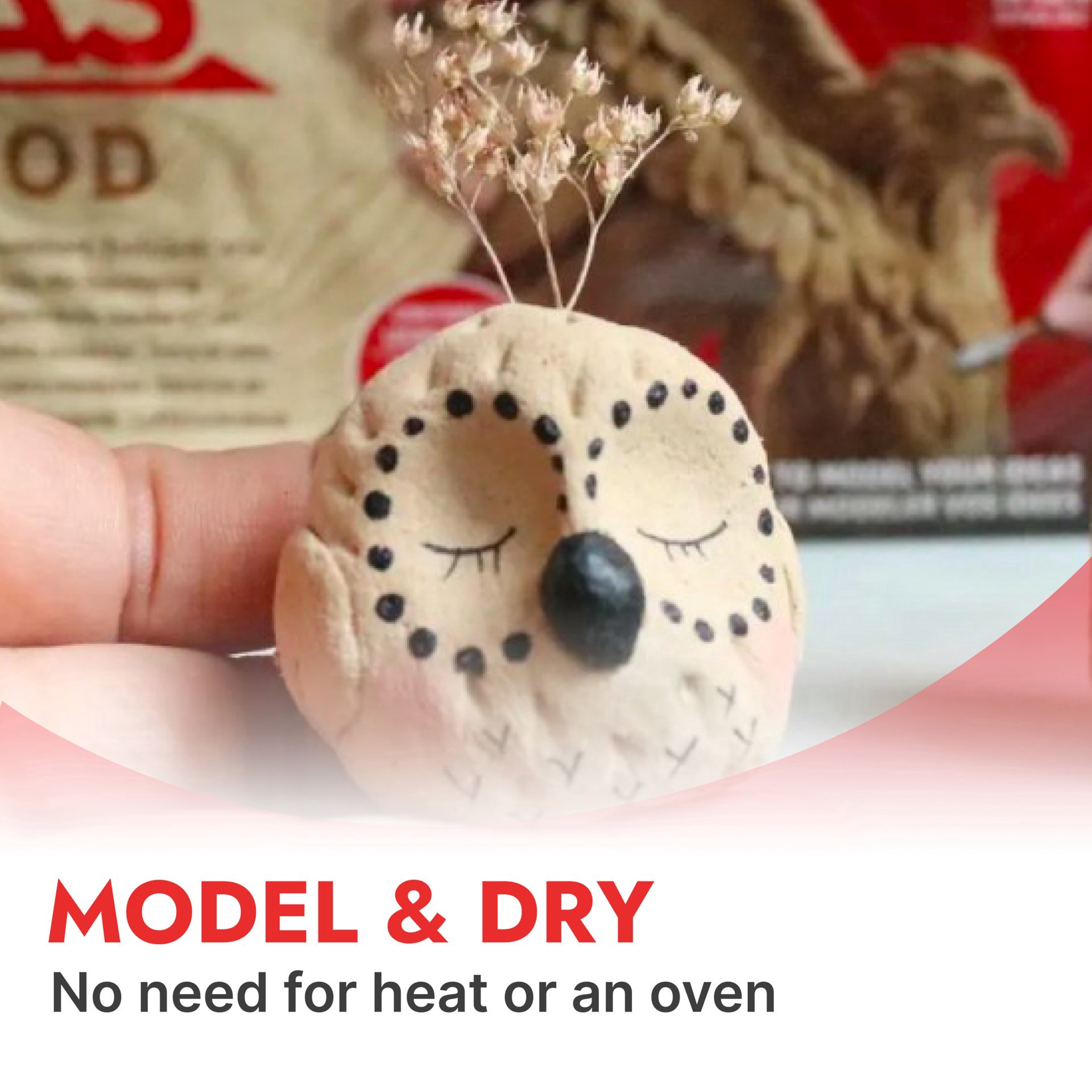 slide 6 of 7, Das 1.5lb. Wood Modeling Clay, 1.5 lb