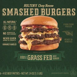 Holtens Smashed Burgers 100% Grass Fed Smashed Burgers