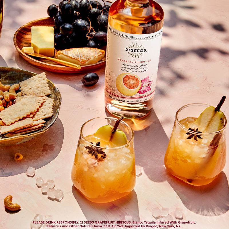 slide 4 of 9, 21 Seeds Grapefruit Hibiscus Infused Blanco Tequila - 750ml Bottle, 750 ml