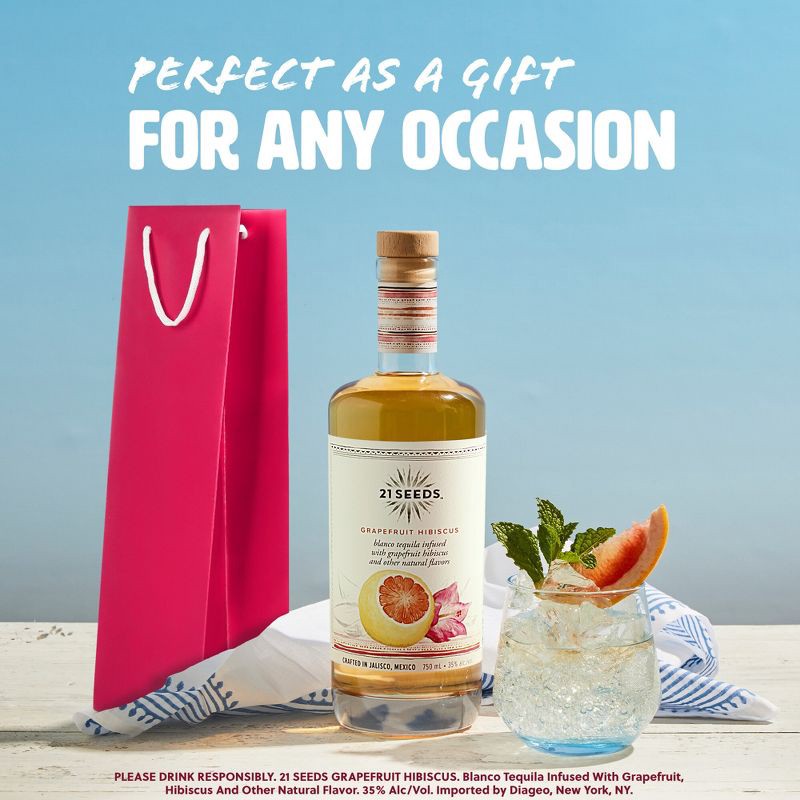 slide 5 of 9, 21 Seeds Grapefruit Hibiscus Infused Blanco Tequila - 750ml Bottle, 750 ml