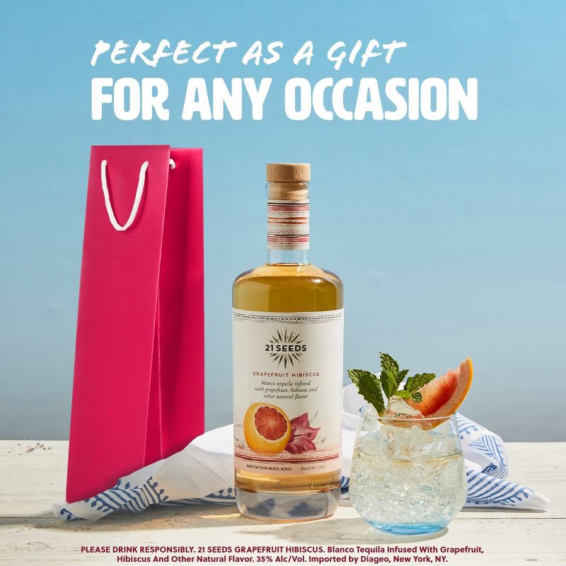 slide 6 of 9, 21 Seeds Grapefruit Hibiscus Infused Blanco Tequila - 750ml Bottle, 750 ml