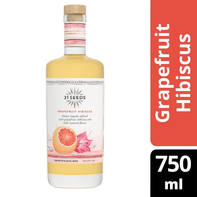 slide 9 of 9, 21 Seeds Grapefruit Hibiscus Infused Blanco Tequila - 750ml Bottle, 750 ml