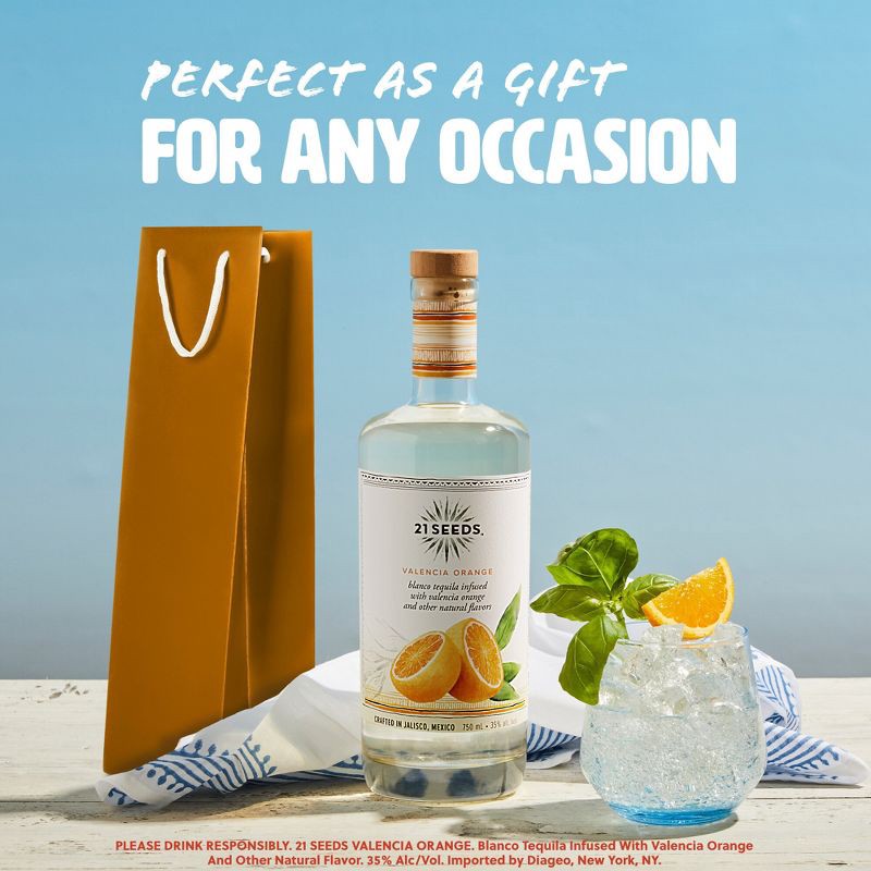slide 5 of 11, 21 Seeds Valencia Orange Infused Blanco Tequila - 750ml Bottle, 750 ml