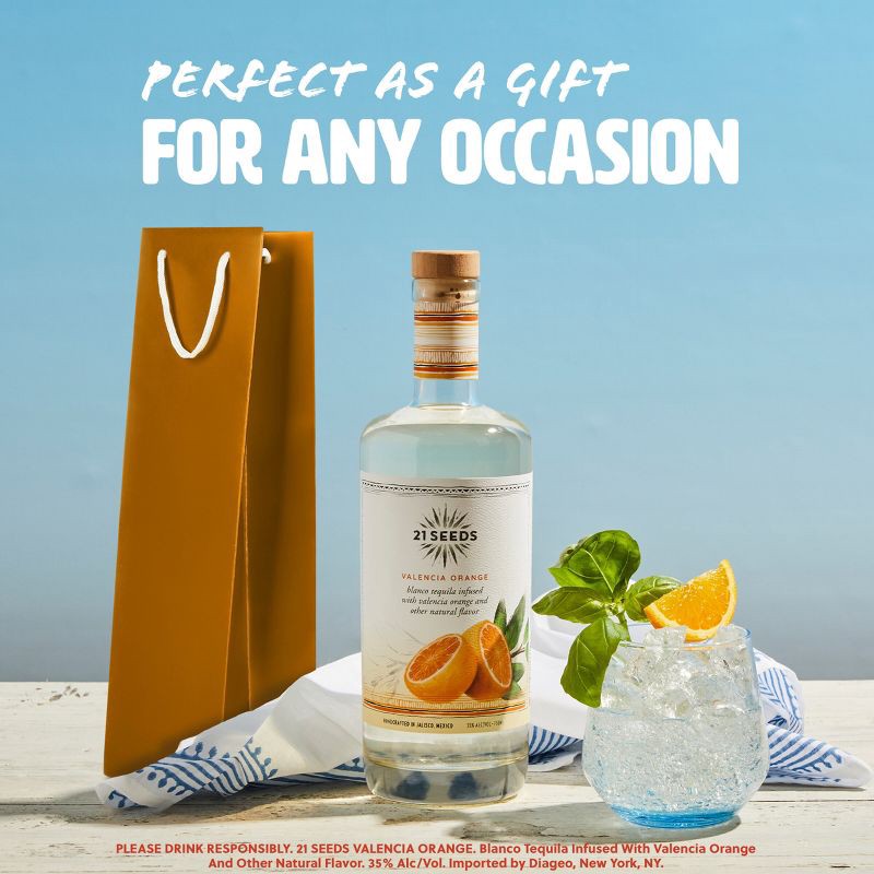 slide 7 of 11, 21 Seeds Valencia Orange Infused Blanco Tequila - 750ml Bottle, 750 ml