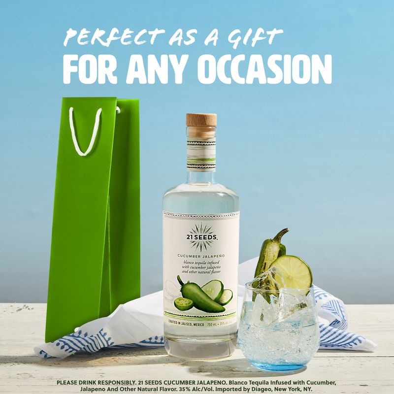 slide 5 of 9, 21 Seeds Cucumber Jalapeno Infused Blanco Tequila - 750ml Bottle, 750 ml
