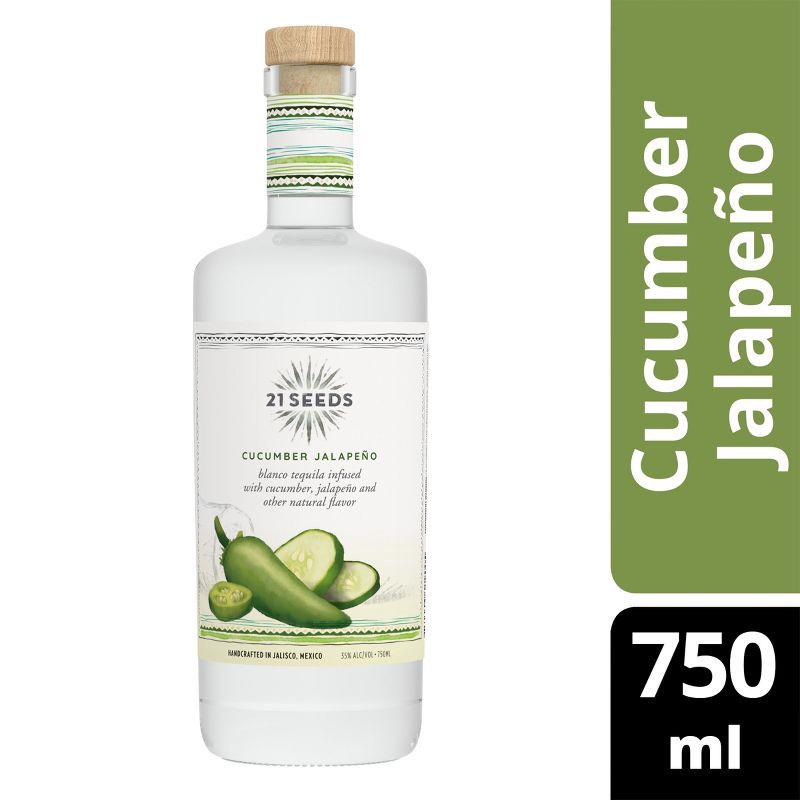 slide 9 of 9, 21 Seeds Cucumber Jalapeno Infused Blanco Tequila - 750ml Bottle, 750 ml